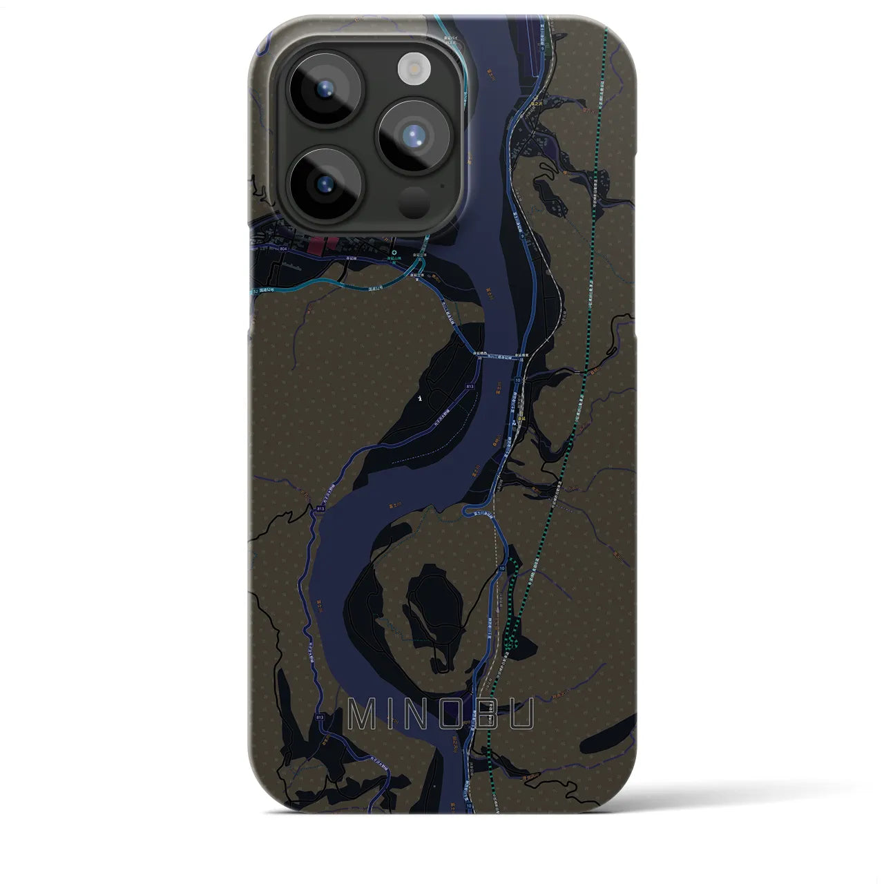 【身延(山梨県)】地図柄iPhoneケース(バックカバータイプ)