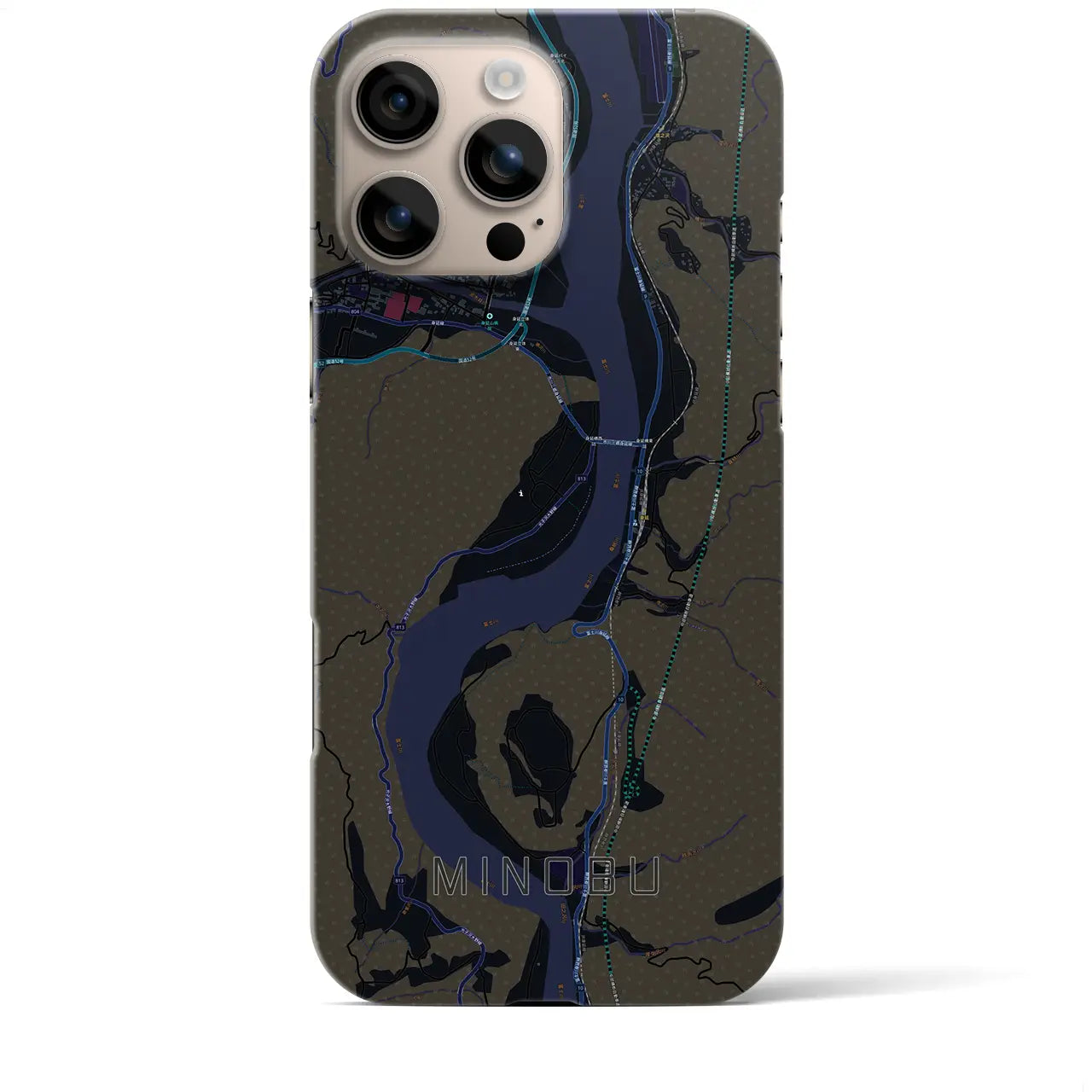 【身延(山梨県)】地図柄iPhoneケース(バックカバータイプ)