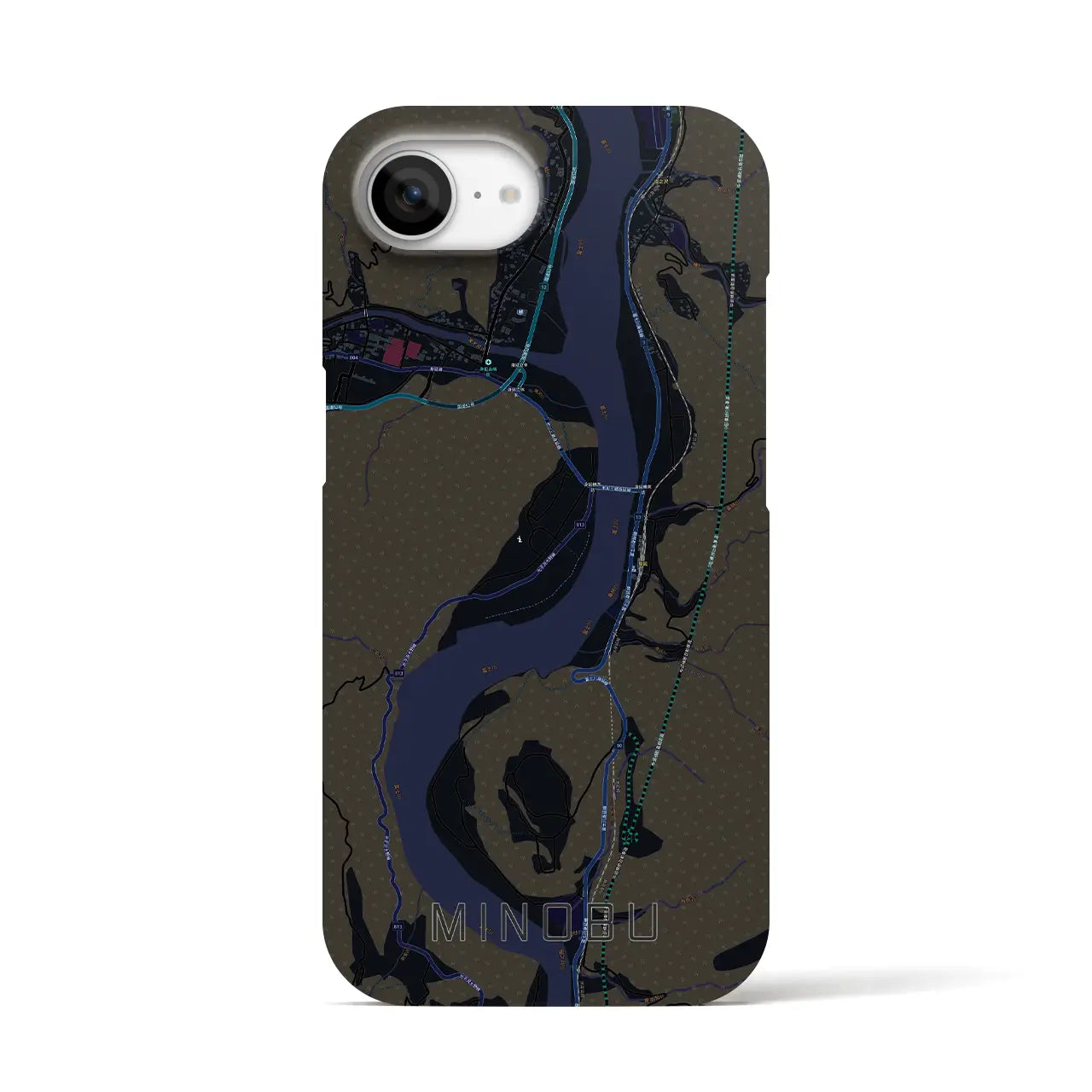 【身延(山梨県)】地図柄iPhoneケース(バックカバータイプ)