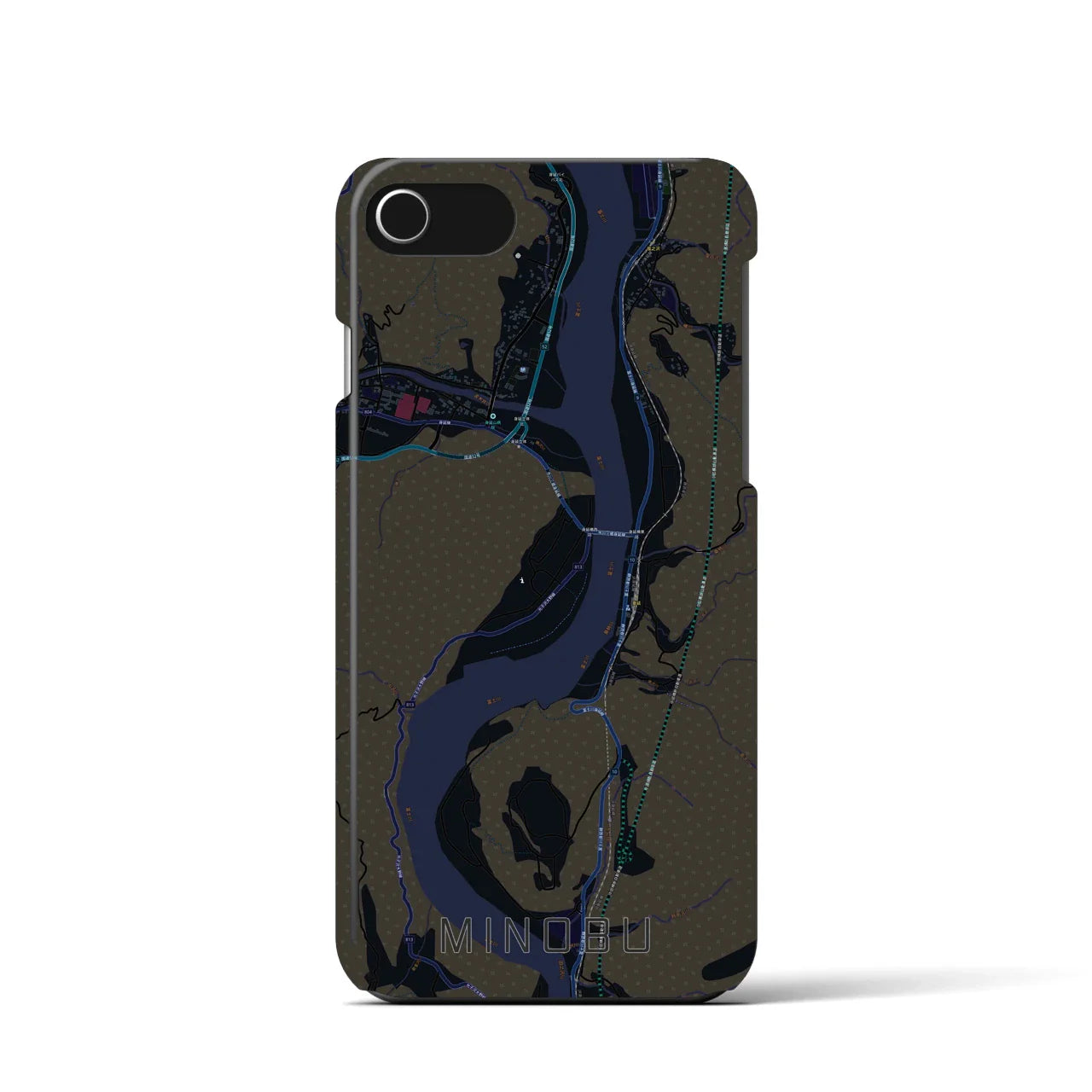【身延(山梨県)】地図柄iPhoneケース(バックカバータイプ)