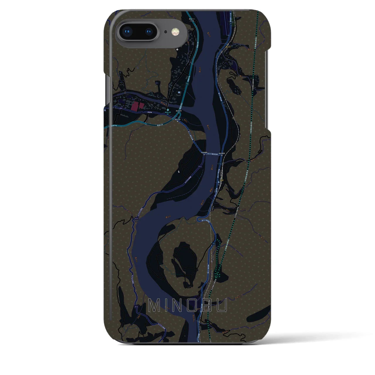 【身延(山梨県)】地図柄iPhoneケース(バックカバータイプ)