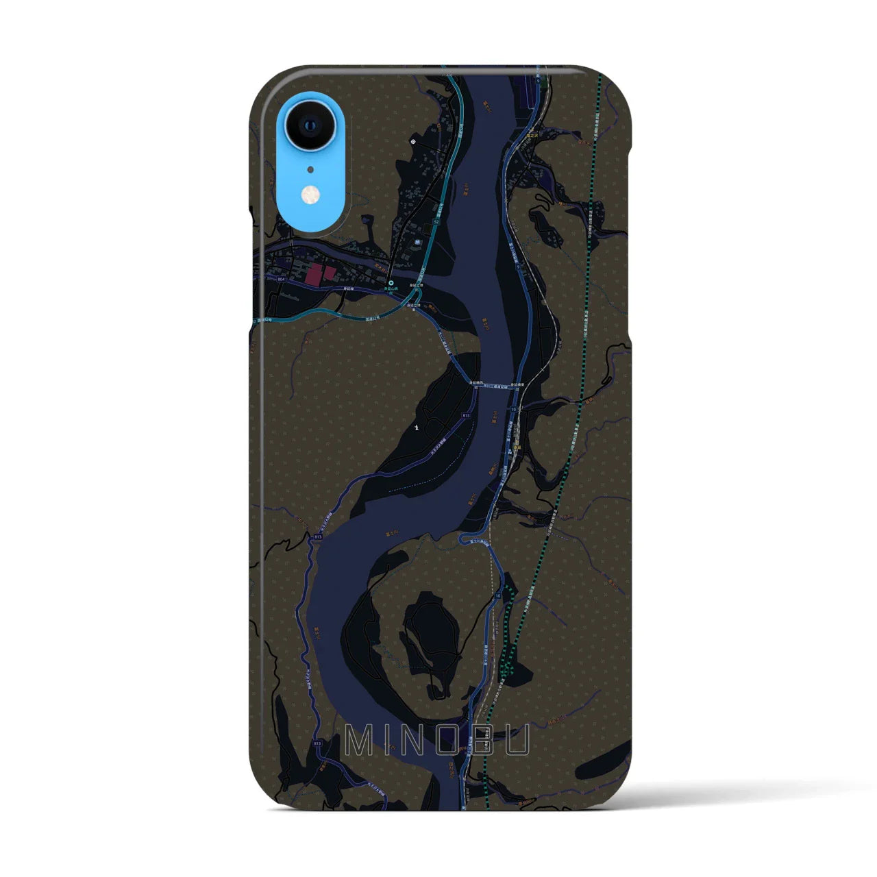 【身延(山梨県)】地図柄iPhoneケース(バックカバータイプ)