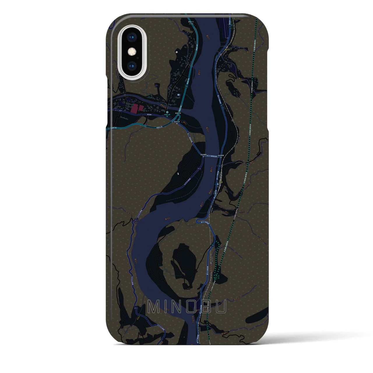 【身延(山梨県)】地図柄iPhoneケース(バックカバータイプ)