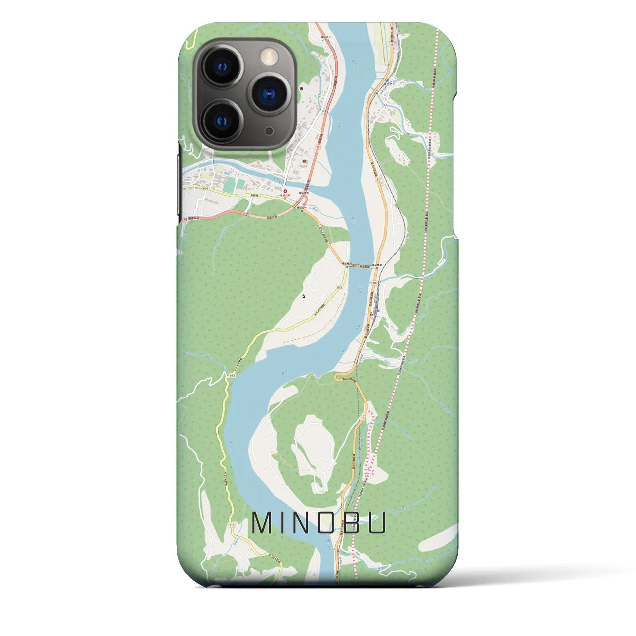 【身延(山梨県)】地図柄iPhoneケース(バックカバータイプ)