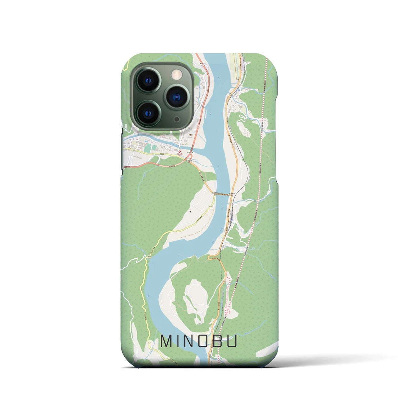 【身延(山梨県)】地図柄iPhoneケース(バックカバータイプ)