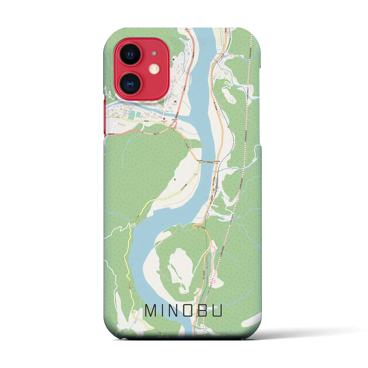 【身延(山梨県)】地図柄iPhoneケース(バックカバータイプ)