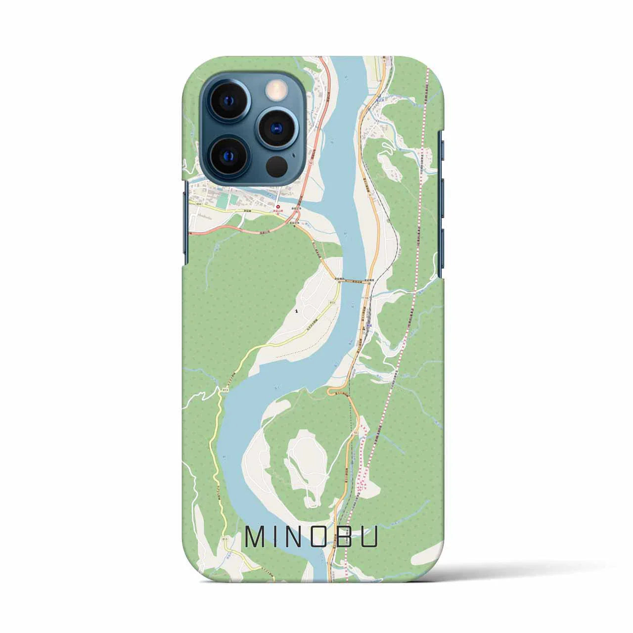 【身延(山梨県)】地図柄iPhoneケース(バックカバータイプ)