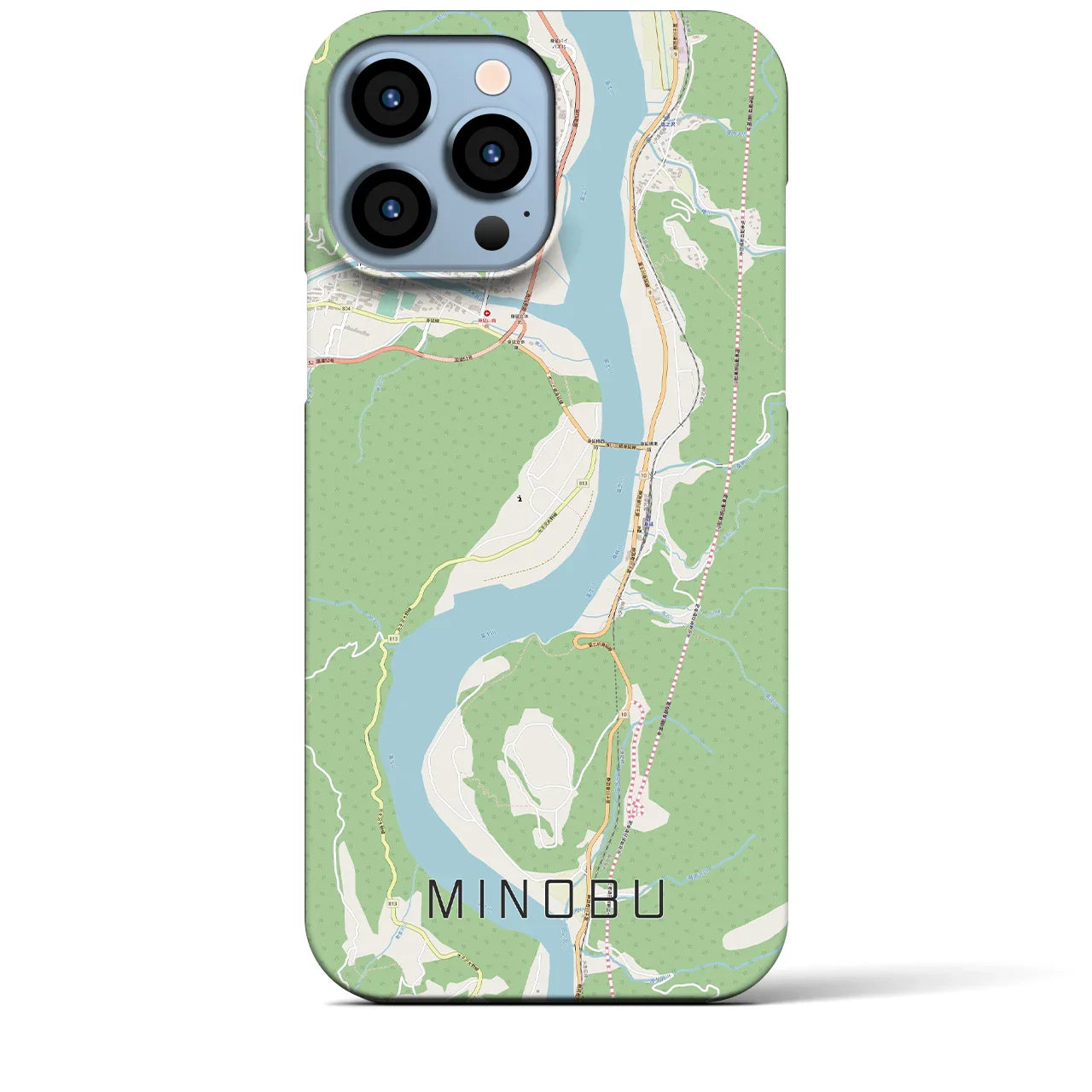 【身延(山梨県)】地図柄iPhoneケース(バックカバータイプ)