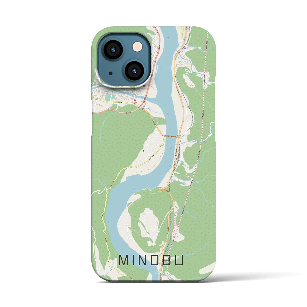 【身延(山梨県)】地図柄iPhoneケース(バックカバータイプ)