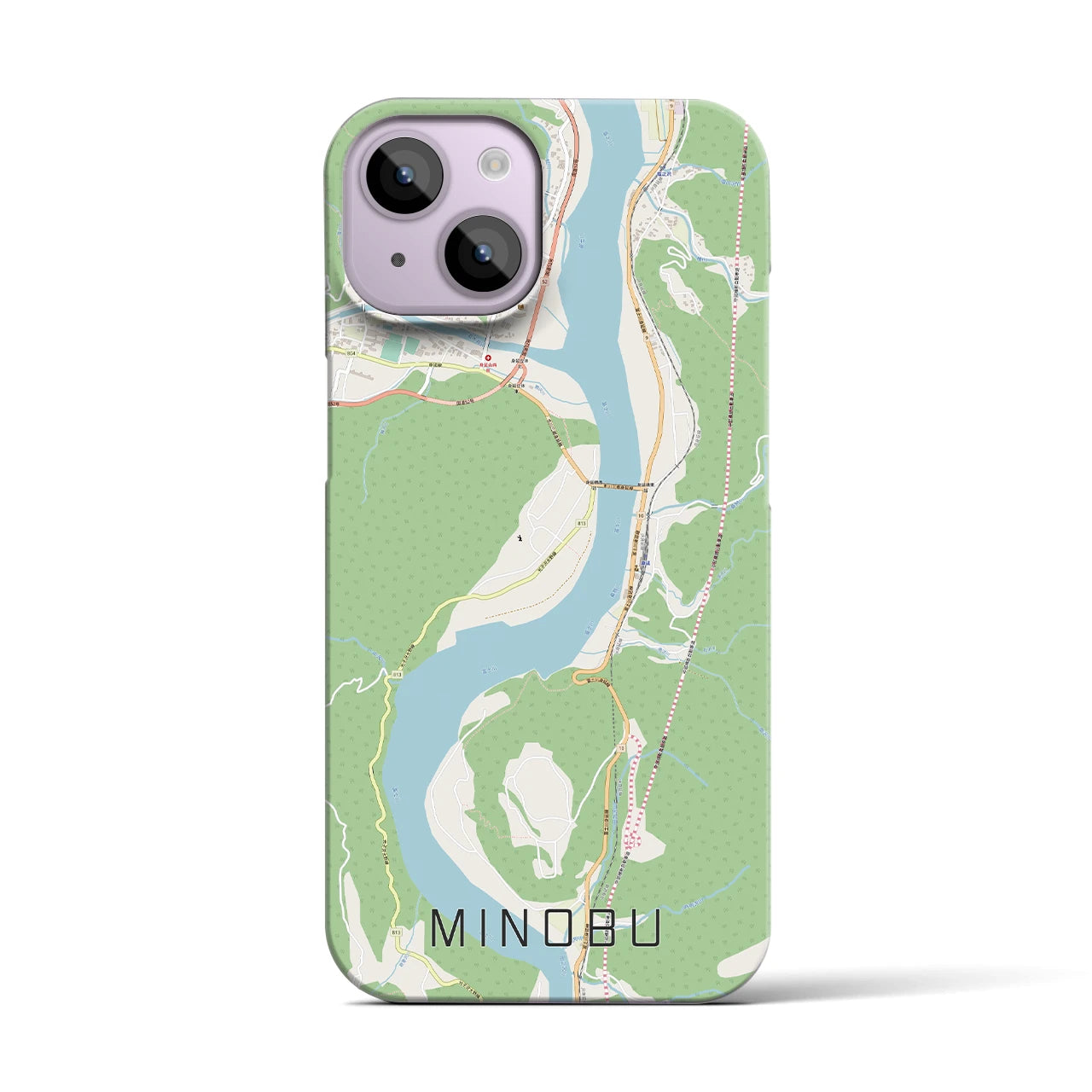 【身延(山梨県)】地図柄iPhoneケース(バックカバータイプ)