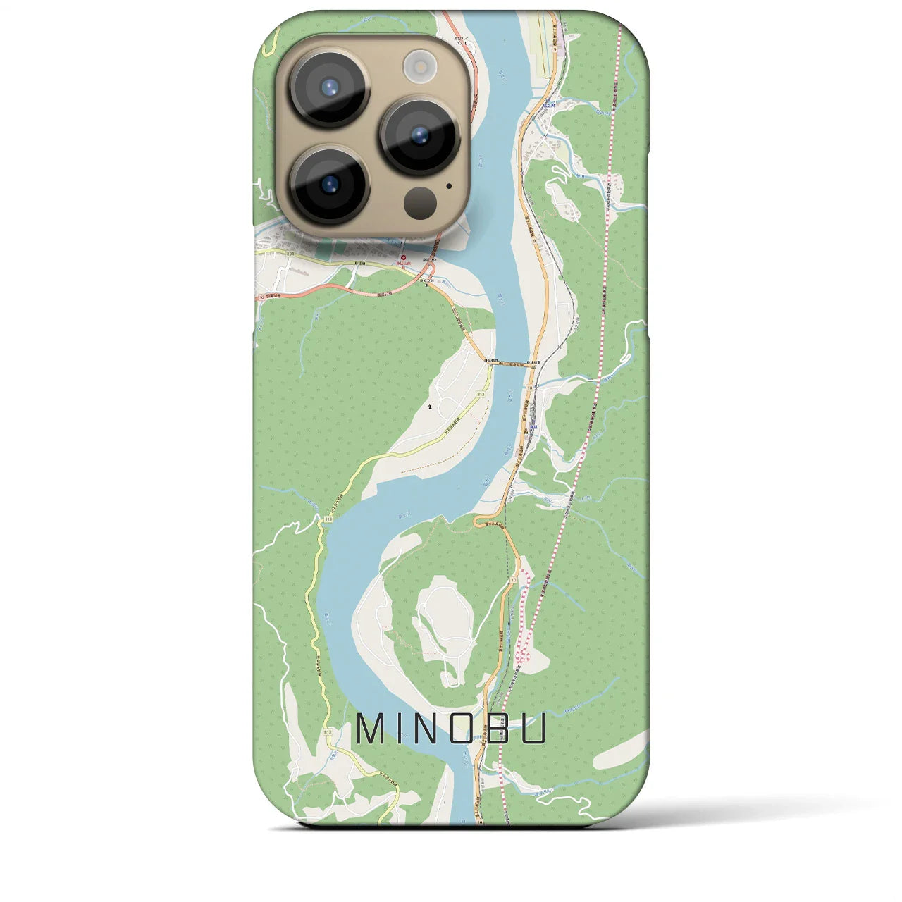 【身延(山梨県)】地図柄iPhoneケース(バックカバータイプ)