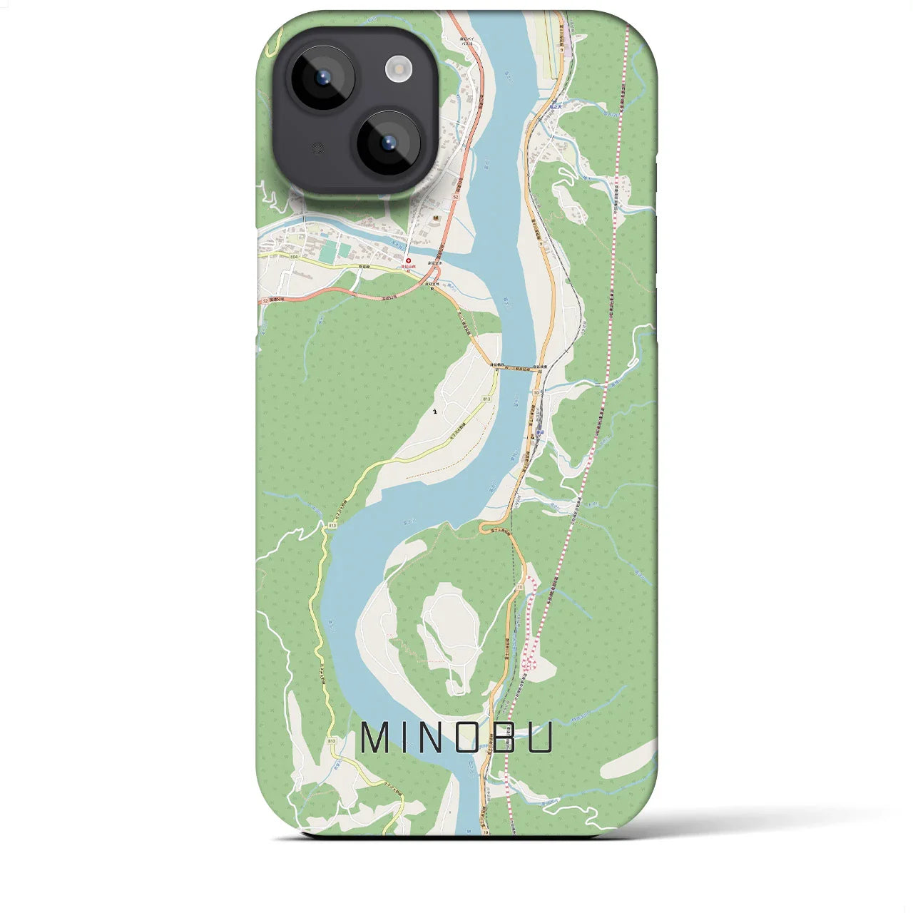 【身延(山梨県)】地図柄iPhoneケース(バックカバータイプ)
