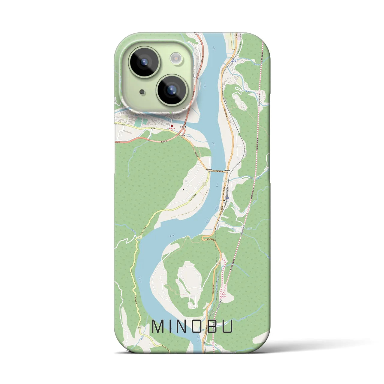【身延(山梨県)】地図柄iPhoneケース(バックカバータイプ)