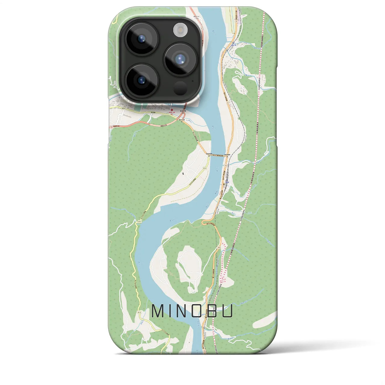 【身延(山梨県)】地図柄iPhoneケース(バックカバータイプ)