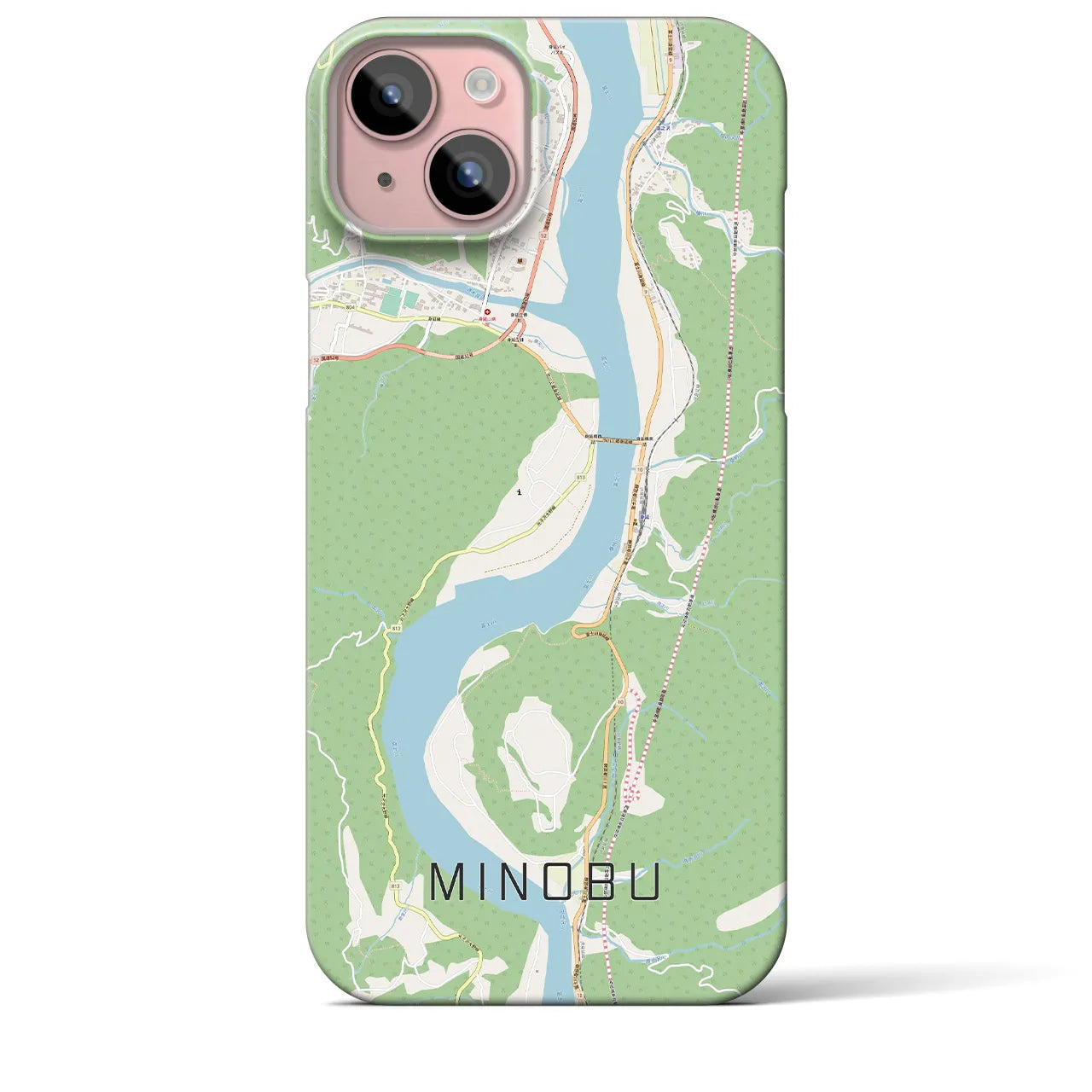 【身延(山梨県)】地図柄iPhoneケース(バックカバータイプ)