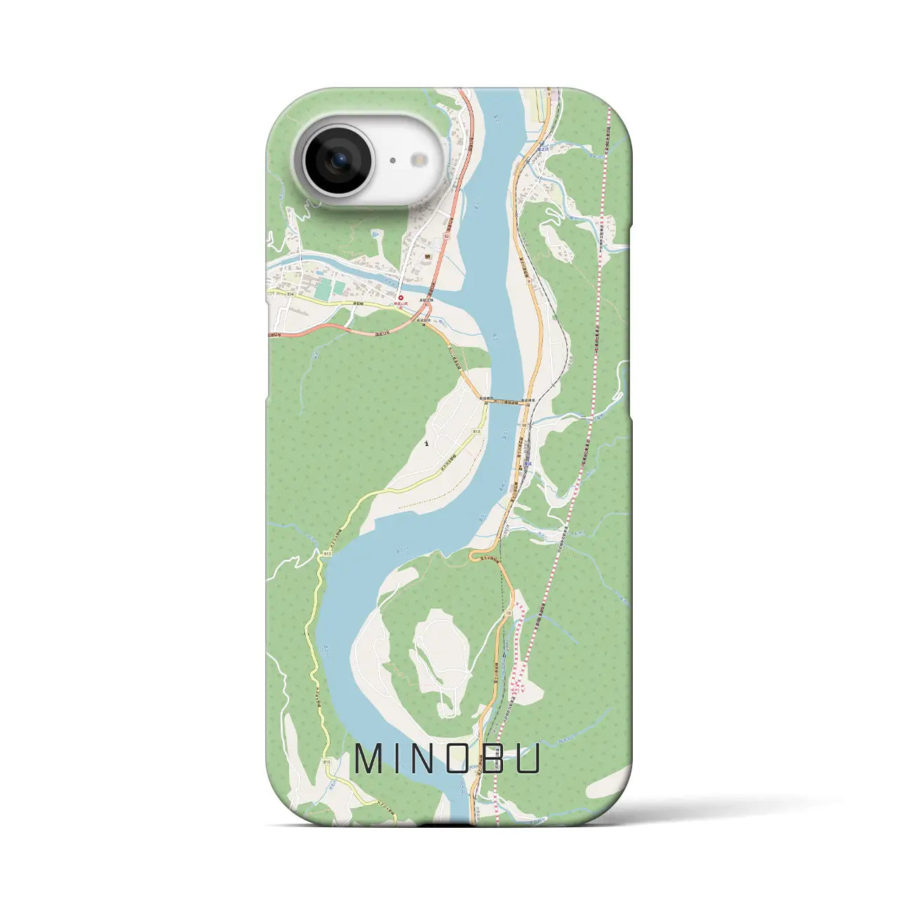 【身延(山梨県)】地図柄iPhoneケース(バックカバータイプ)