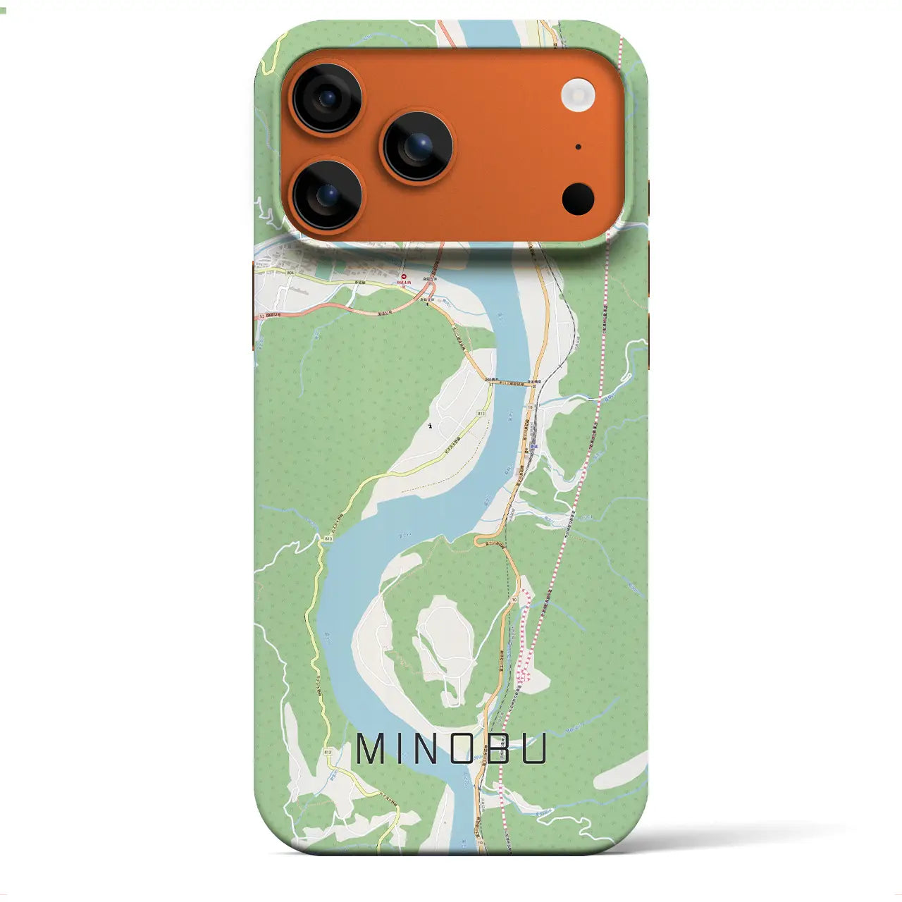 【身延(山梨県)】地図柄iPhoneケース(バックカバータイプ)