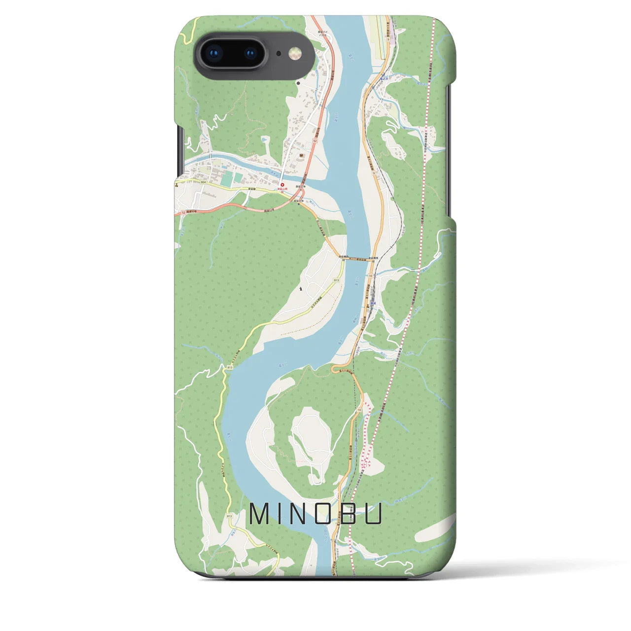【身延(山梨県)】地図柄iPhoneケース(バックカバータイプ)