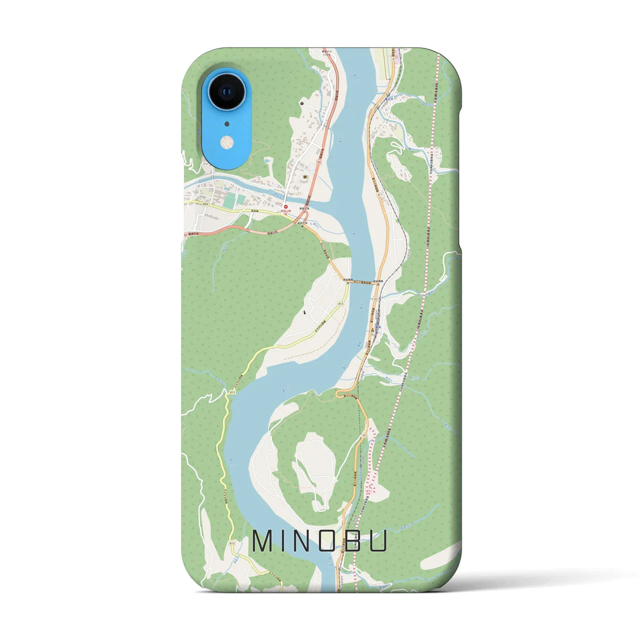 【身延(山梨県)】地図柄iPhoneケース(バックカバータイプ)