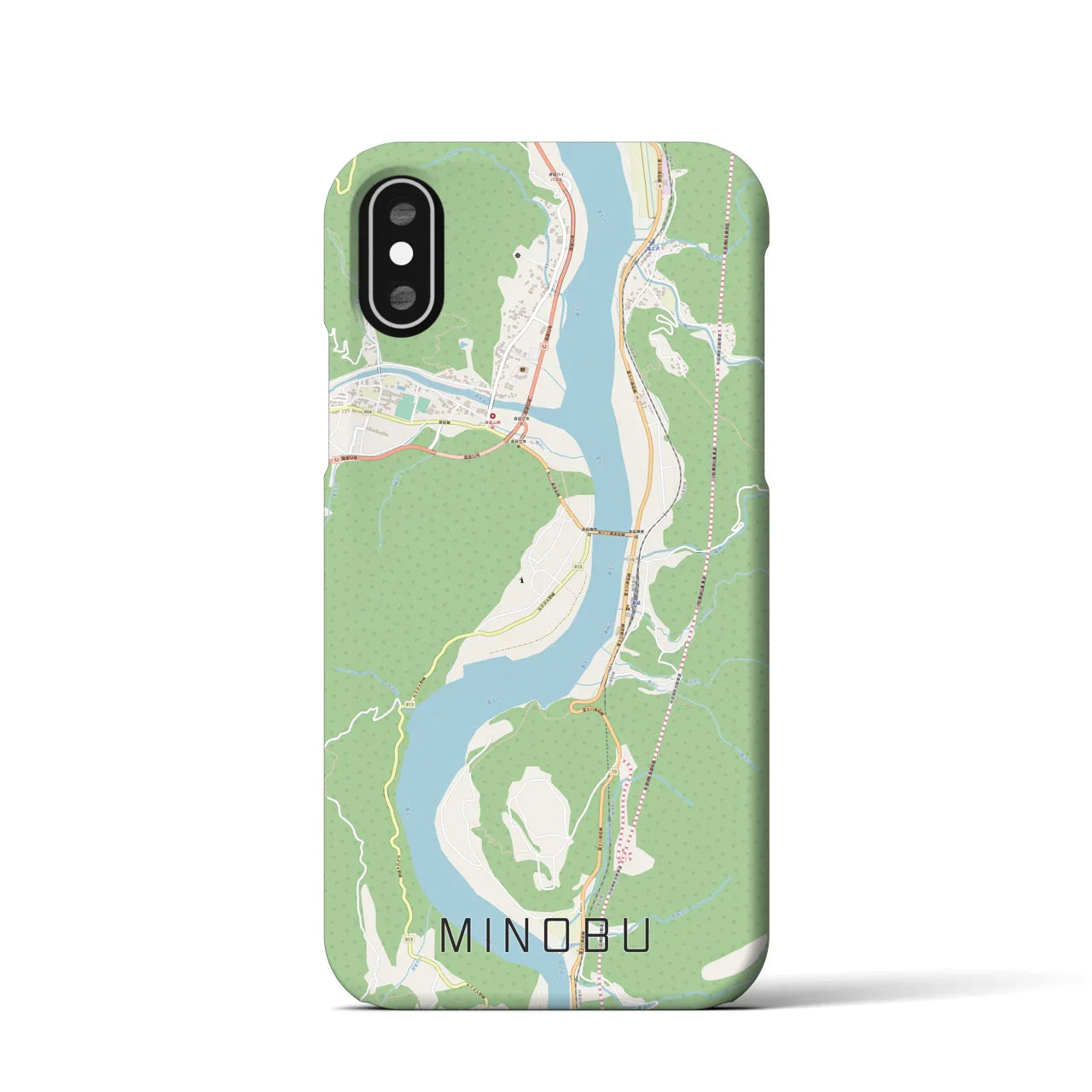 【身延(山梨県)】地図柄iPhoneケース(バックカバータイプ)