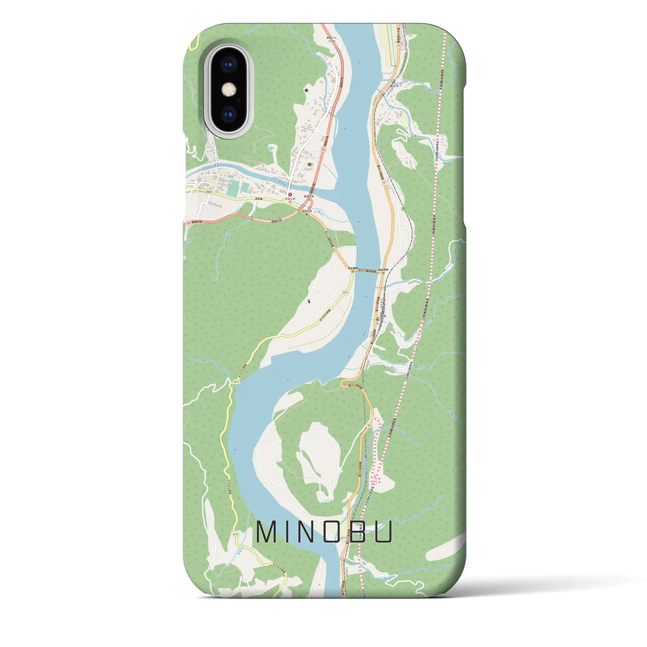 【身延(山梨県)】地図柄iPhoneケース(バックカバータイプ)