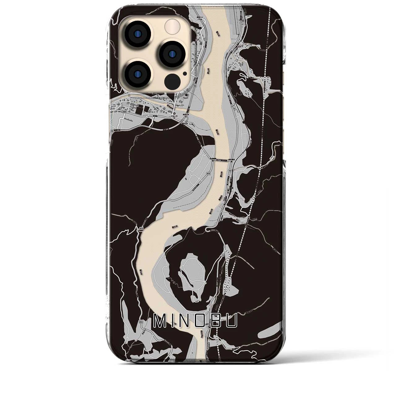 【身延(山梨県)】地図柄iPhoneケース(クリアタイプ)