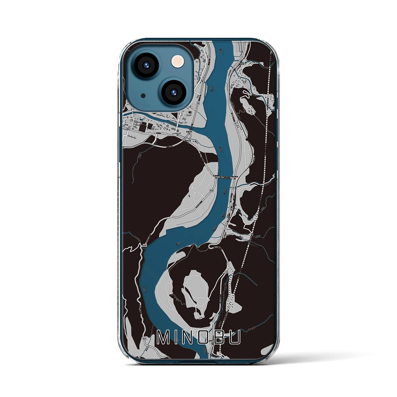 【身延(山梨県)】地図柄iPhoneケース(クリアタイプ)