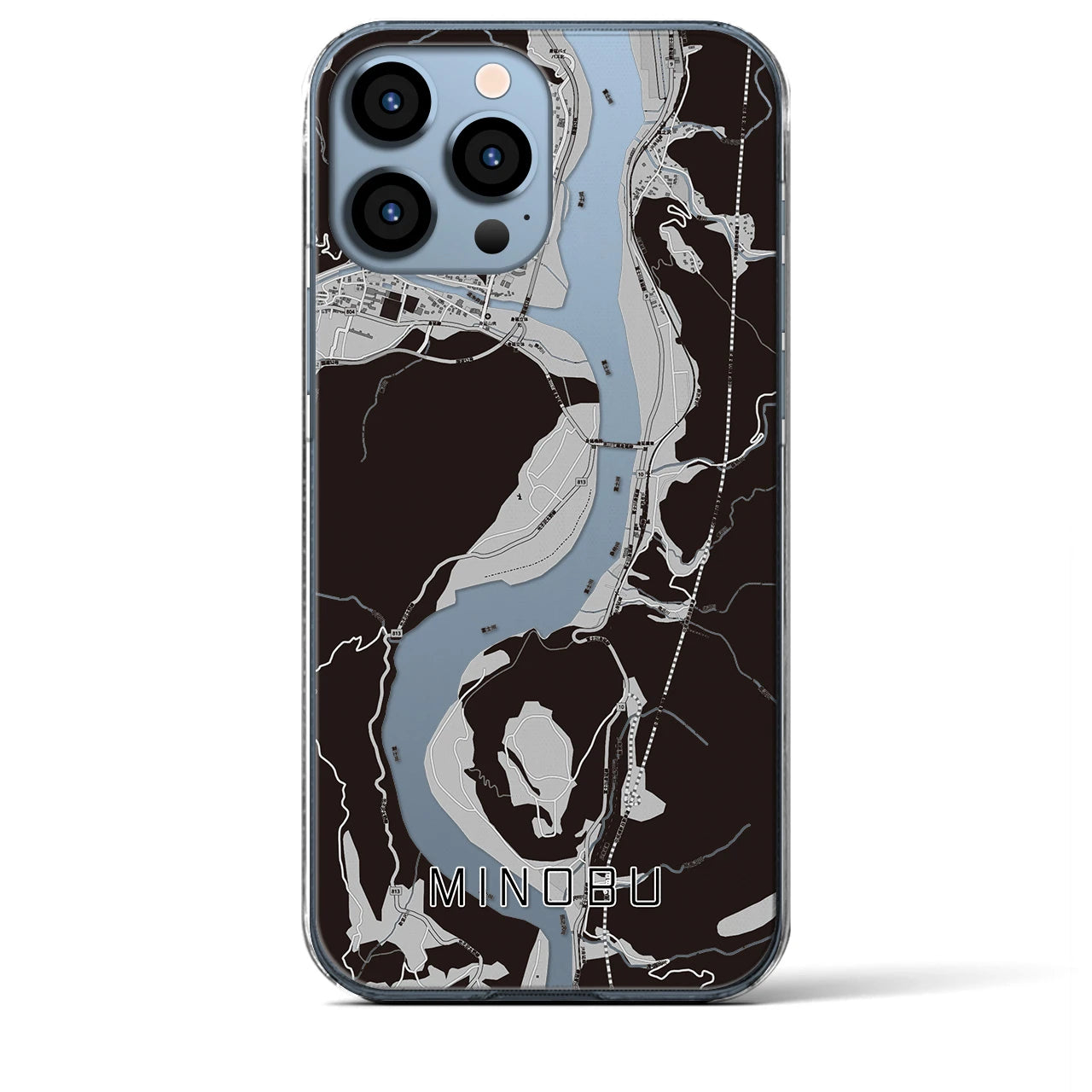 【身延(山梨県)】地図柄iPhoneケース(クリアタイプ)