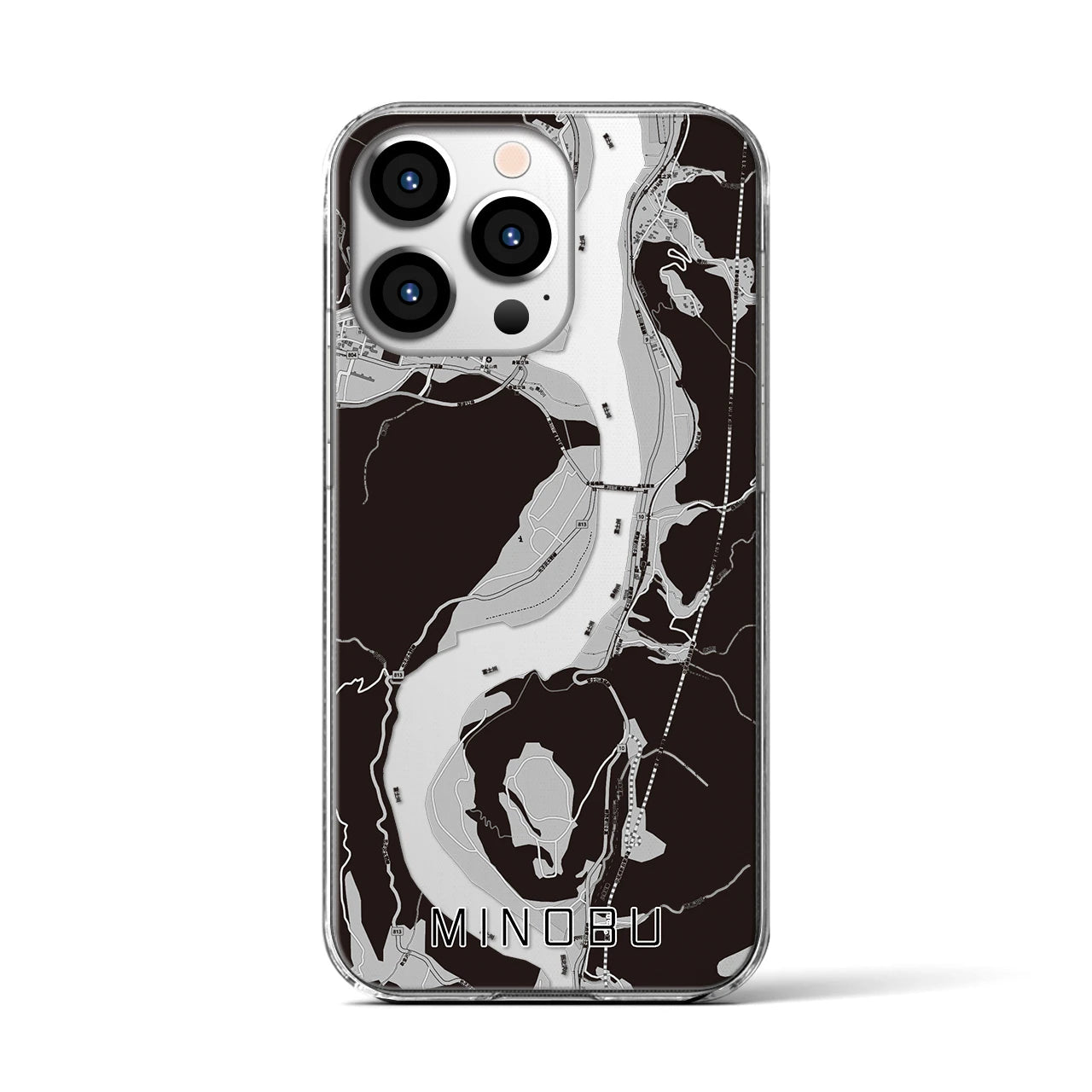 【身延(山梨県)】地図柄iPhoneケース(クリアタイプ)