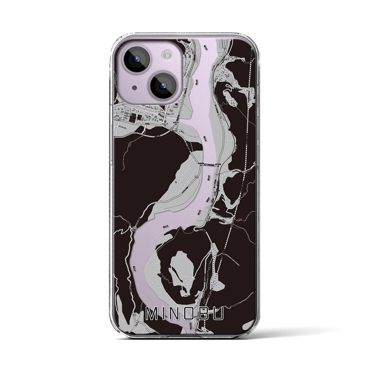 【身延(山梨県)】地図柄iPhoneケース(クリアタイプ)