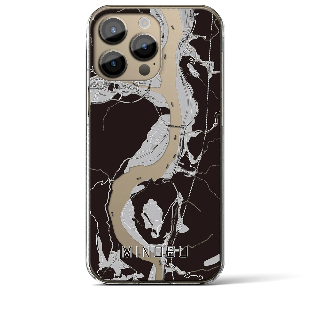 【身延(山梨県)】地図柄iPhoneケース(クリアタイプ)