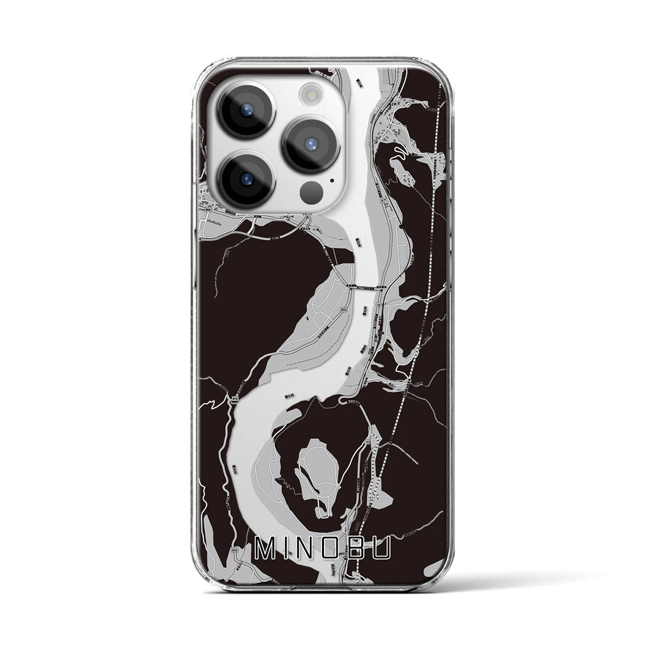 【身延(山梨県)】地図柄iPhoneケース(クリアタイプ)