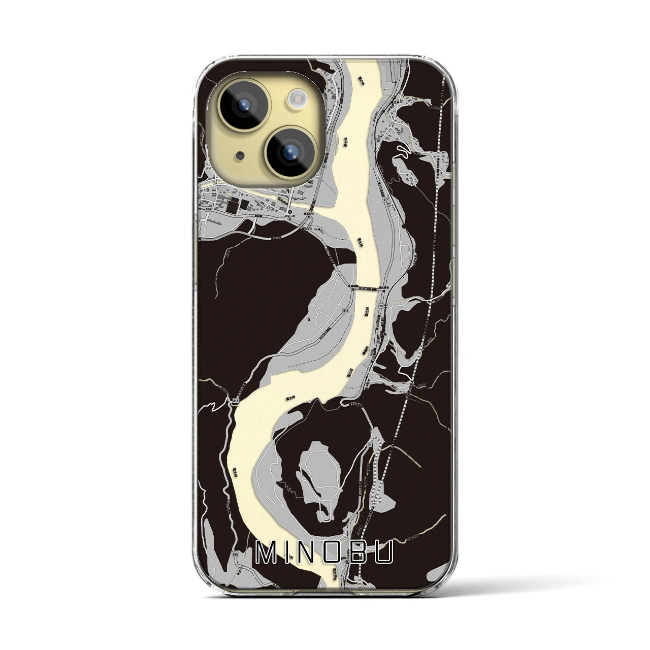 【身延(山梨県)】地図柄iPhoneケース(クリアタイプ)