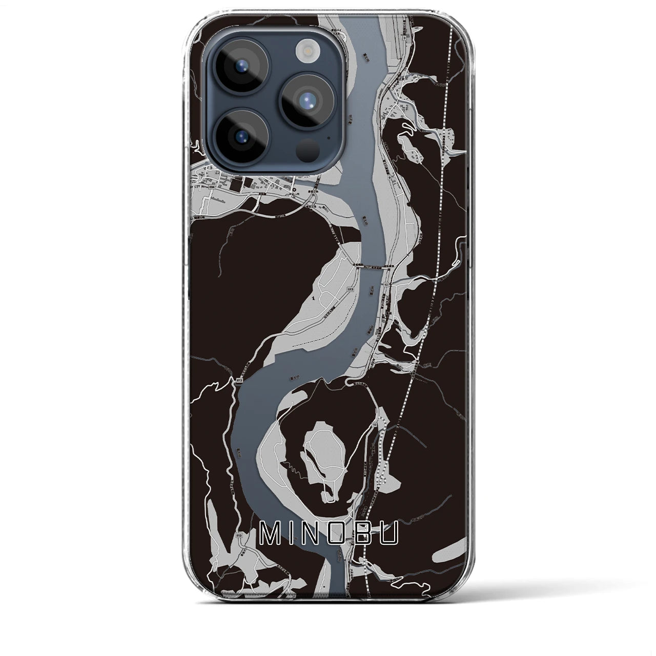 【身延(山梨県)】地図柄iPhoneケース(クリアタイプ)