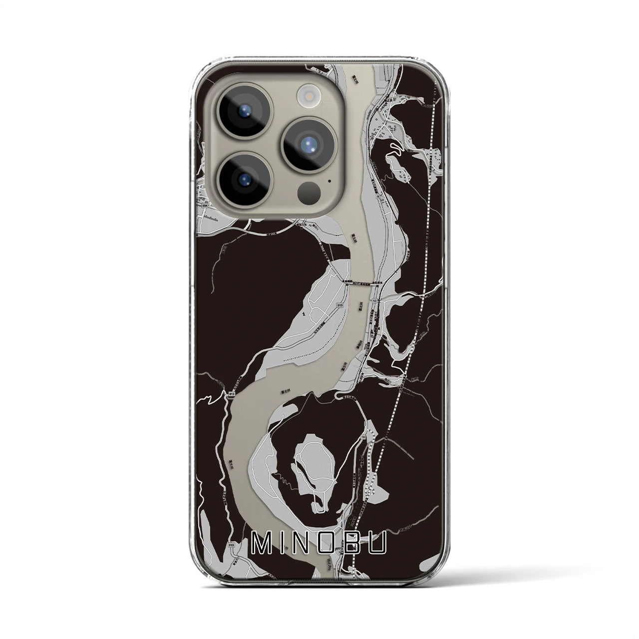 【身延(山梨県)】地図柄iPhoneケース(クリアタイプ)