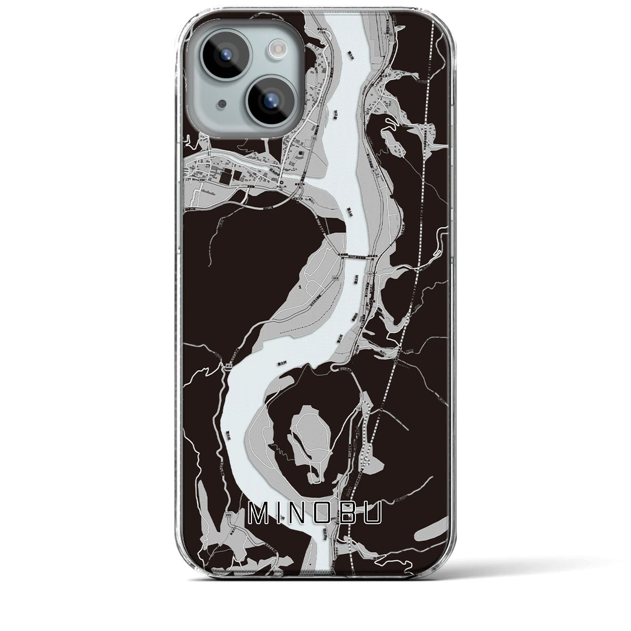 【身延(山梨県)】地図柄iPhoneケース(クリアタイプ)