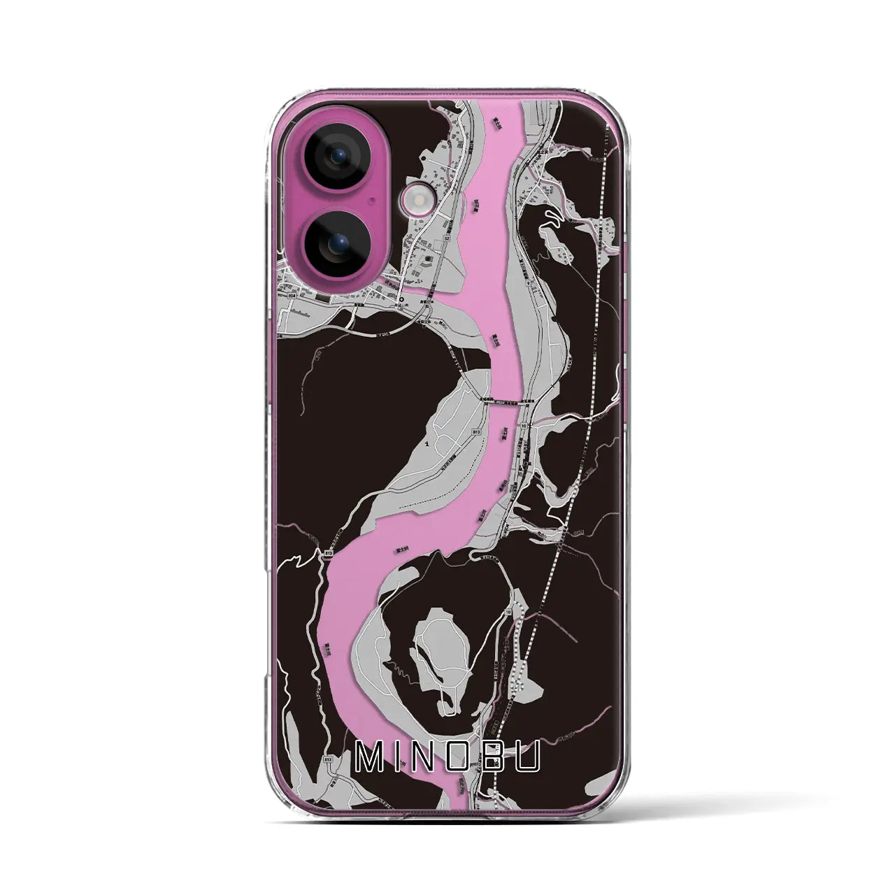 【身延(山梨県)】地図柄iPhoneケース(クリアタイプ)