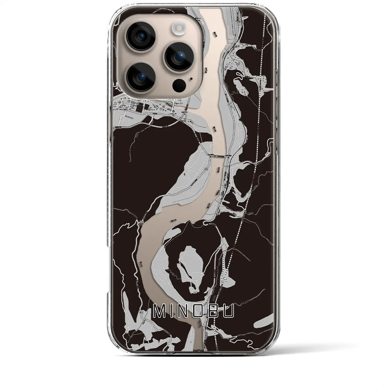 【身延(山梨県)】地図柄iPhoneケース(クリアタイプ)