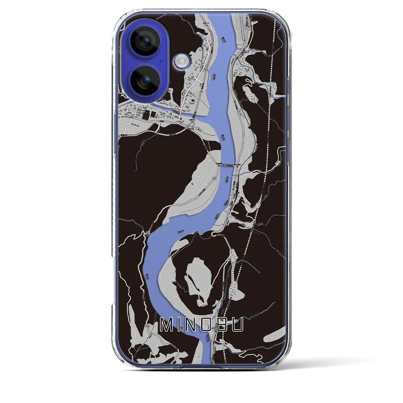 【身延(山梨県)】地図柄iPhoneケース(クリアタイプ)