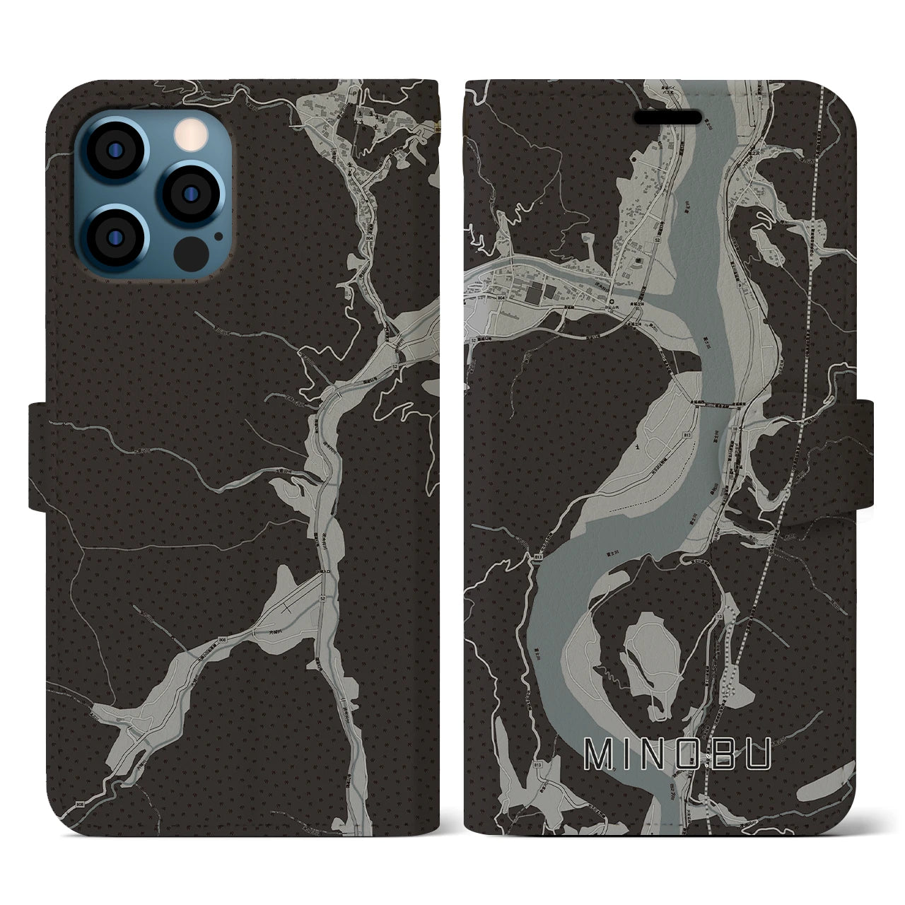 【身延(山梨県)】地図柄iPhoneケース(手帳タイプ)