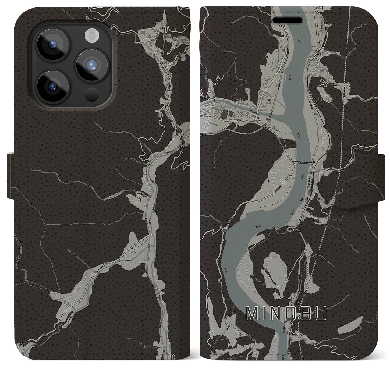 【身延(山梨県)】地図柄iPhoneケース(手帳タイプ)