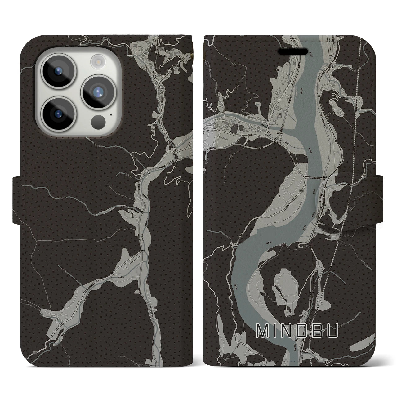 【身延(山梨県)】地図柄iPhoneケース(手帳タイプ)