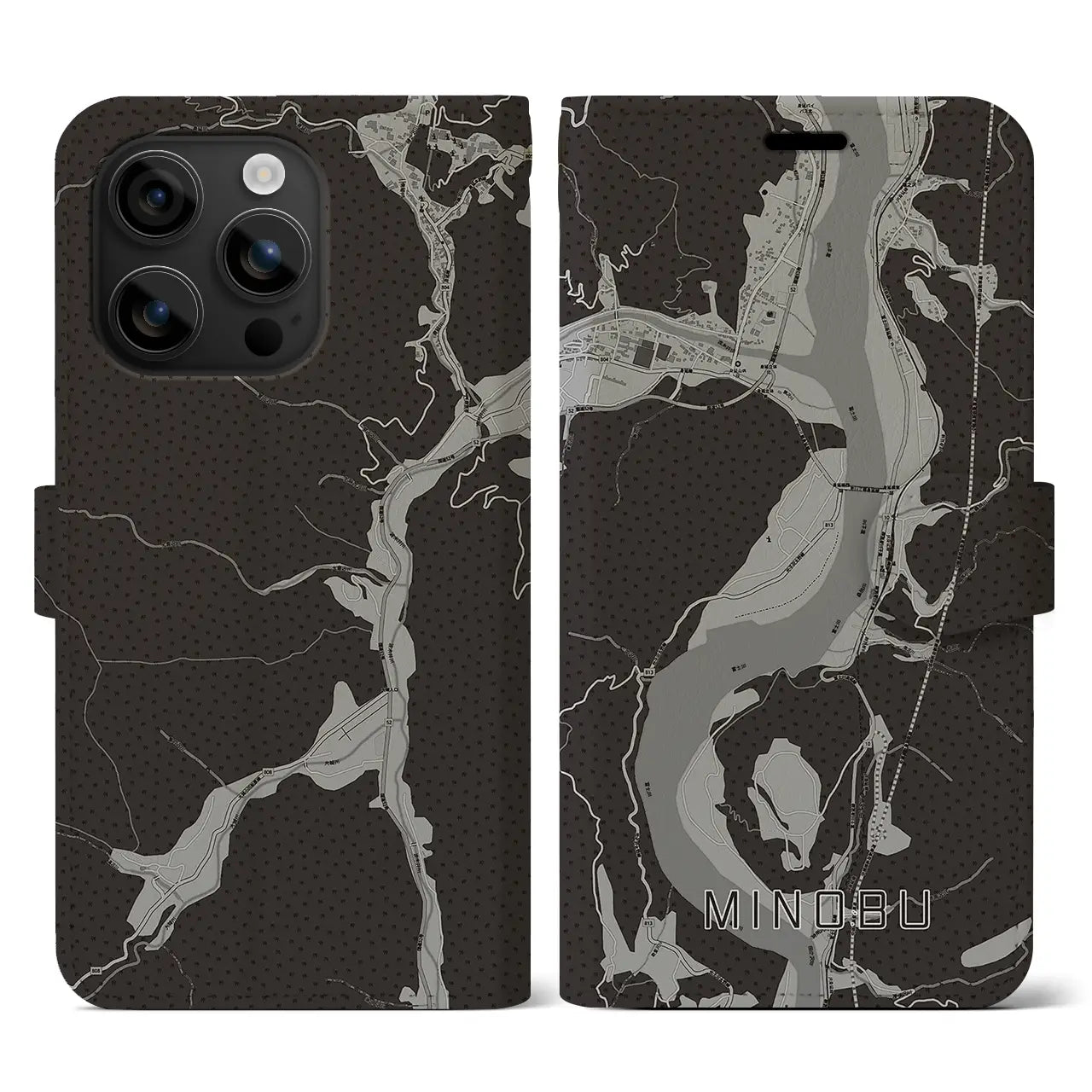 【身延(山梨県)】地図柄iPhoneケース(手帳タイプ)