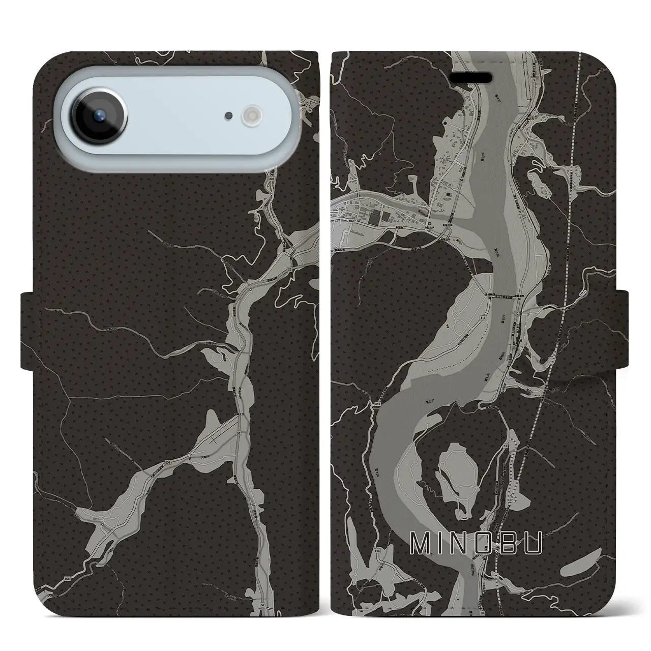 【身延(山梨県)】地図柄iPhoneケース(手帳タイプ)