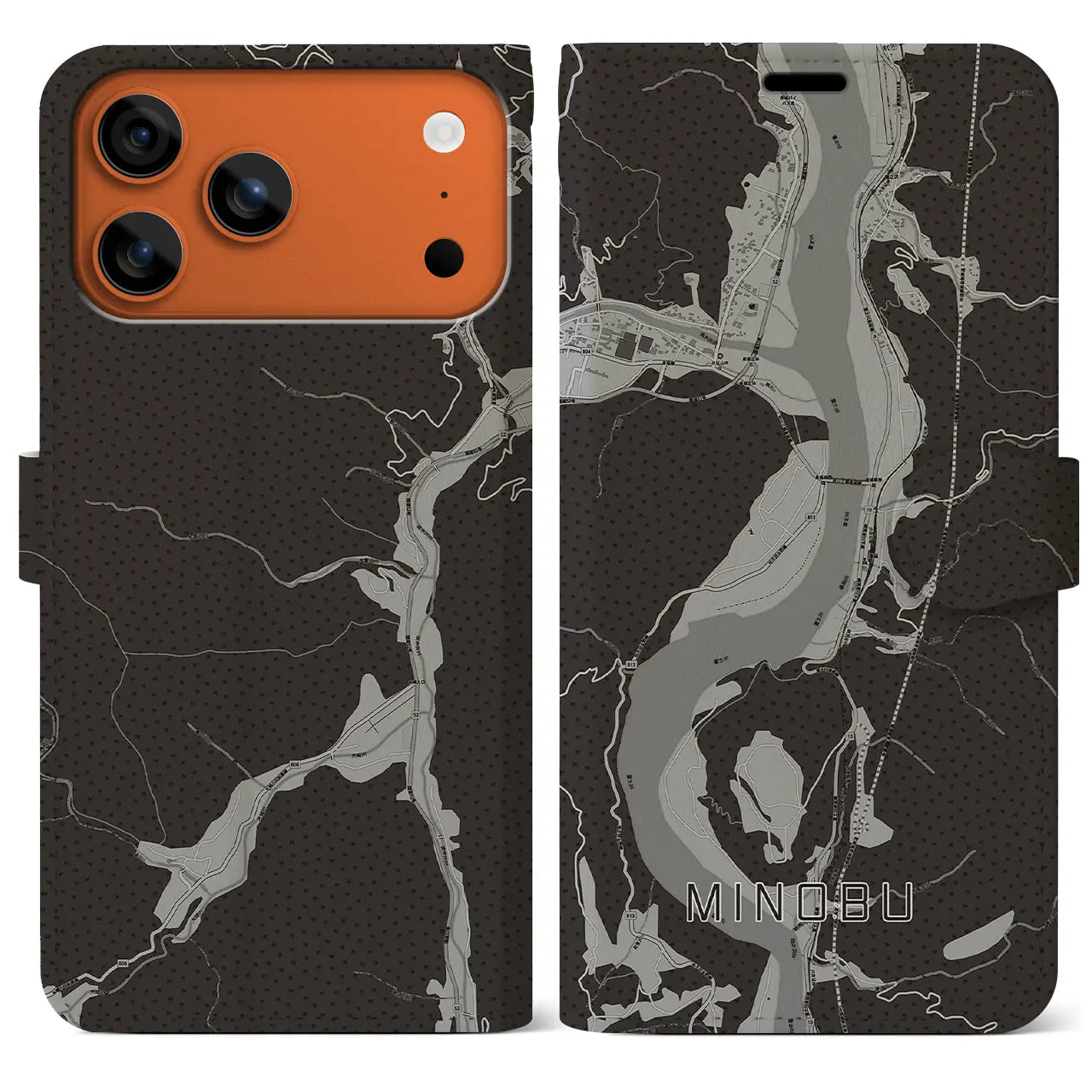 【身延(山梨県)】地図柄iPhoneケース(手帳タイプ)