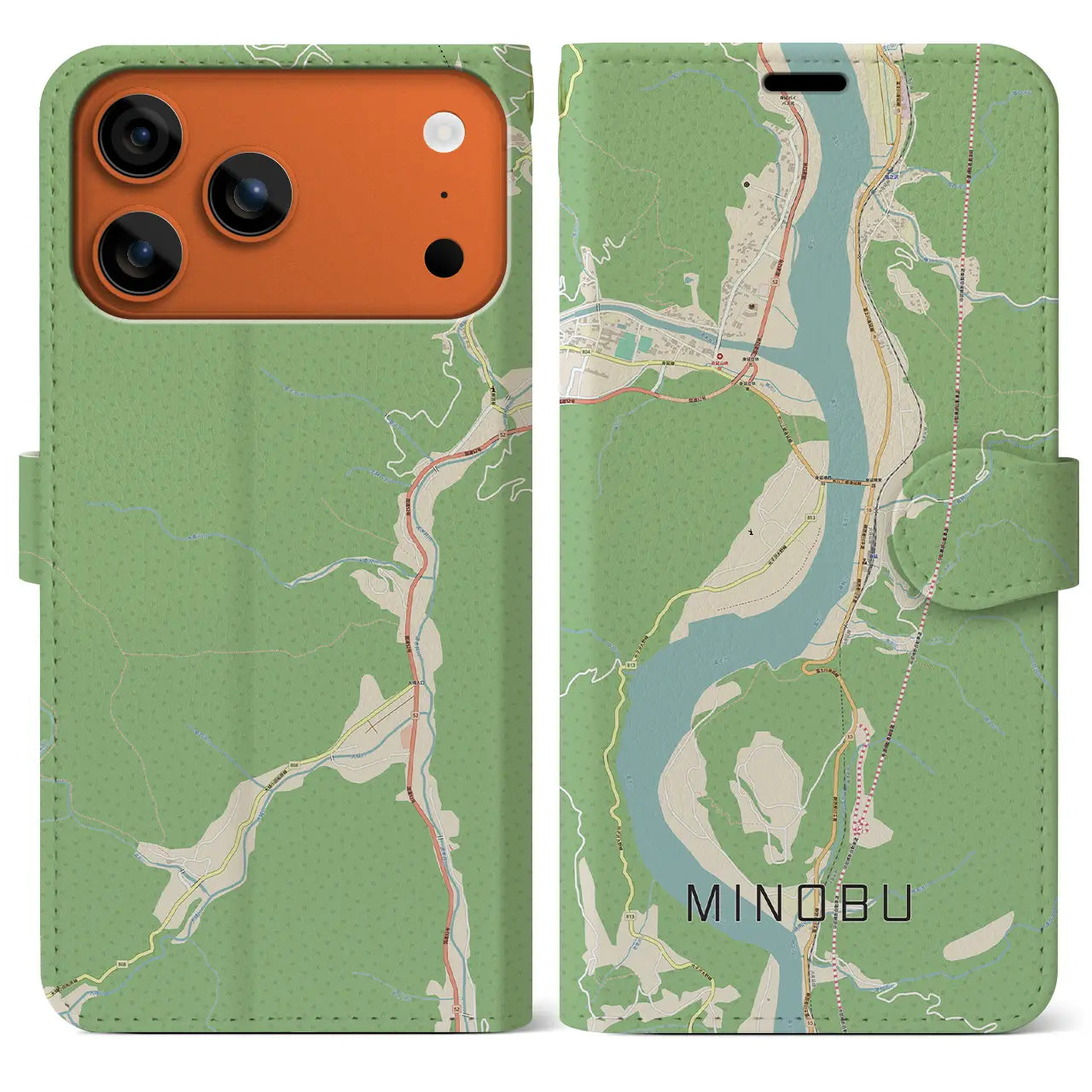 【身延(山梨県)】地図柄iPhoneケース(手帳タイプ)