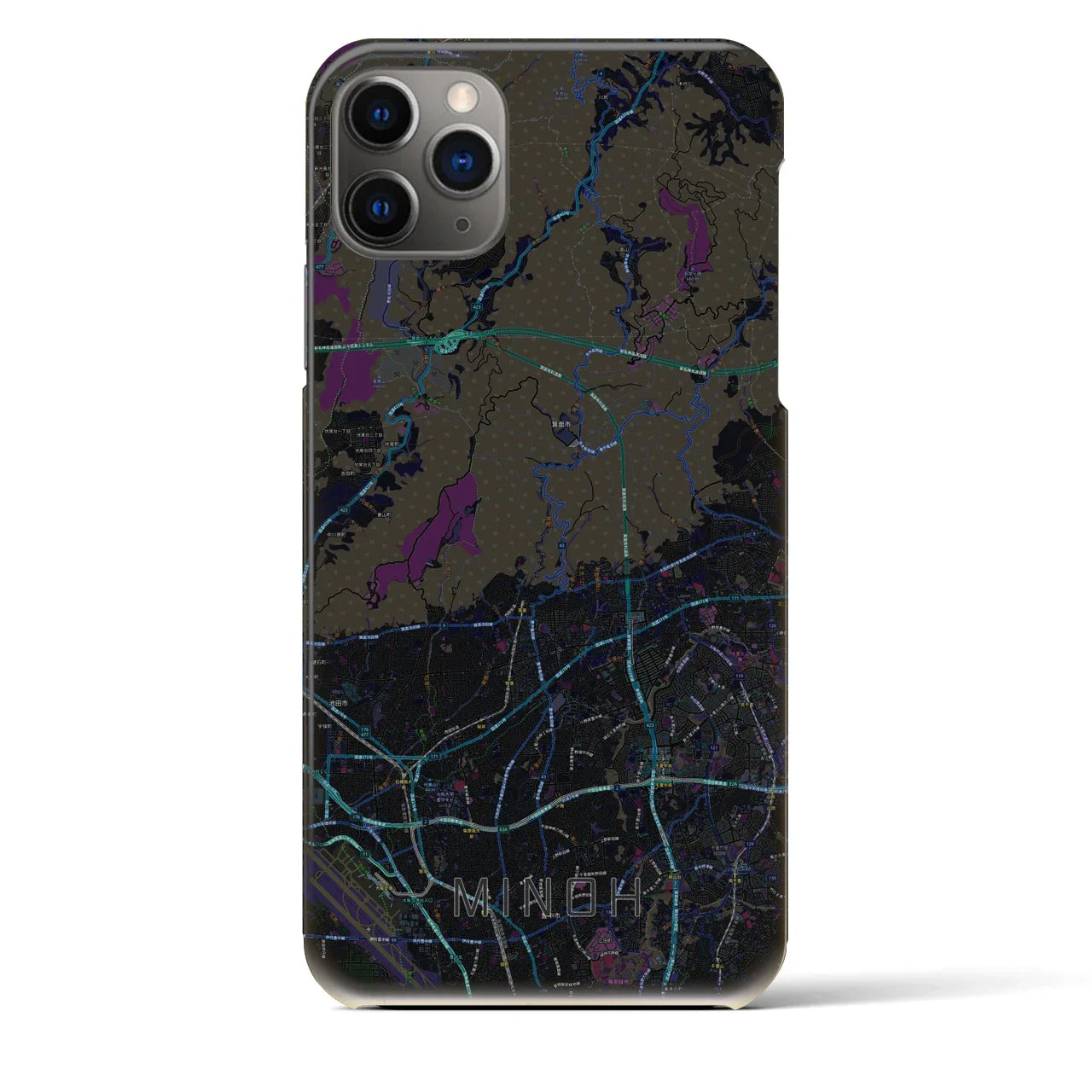 【箕面(大阪府)】地図柄iPhoneケース(バックカバータイプ)