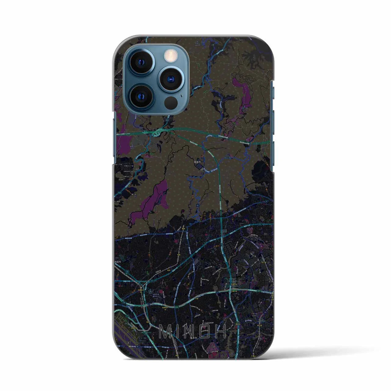 【箕面(大阪府)】地図柄iPhoneケース(バックカバータイプ)