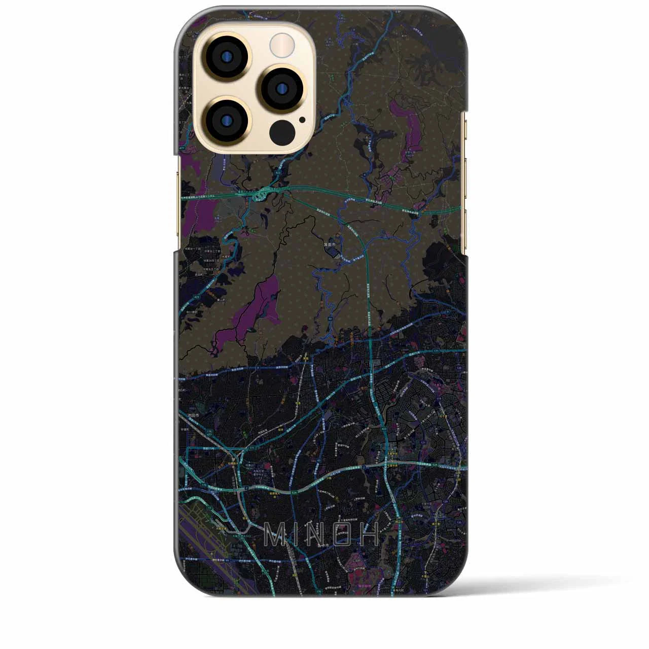 【箕面(大阪府)】地図柄iPhoneケース(バックカバータイプ)