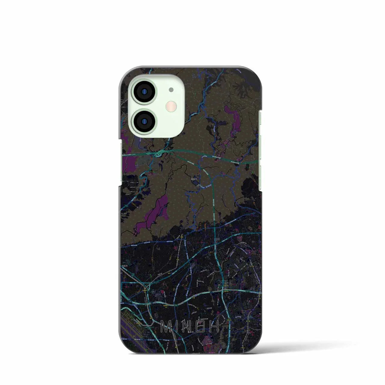 【箕面(大阪府)】地図柄iPhoneケース(バックカバータイプ)